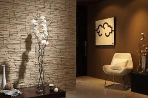 Decorative stone in the interior of the hallway How to choose the color of the headset